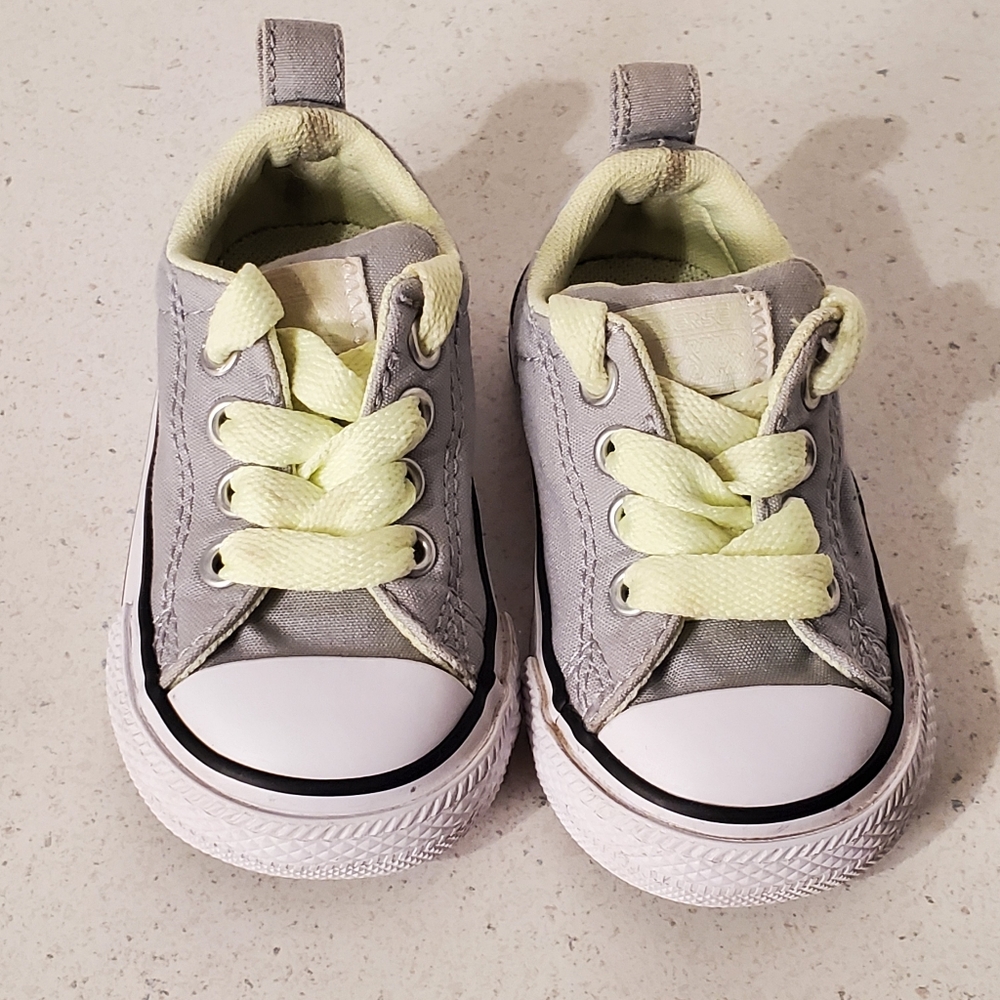 Converse Chuck Taylor Grey And Pale Green Toddler Sz.4c